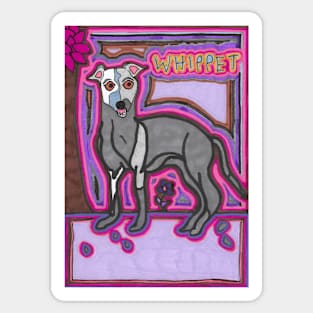 Whippet in the Garden Sticker